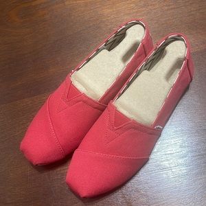 Toms Red slip on shoes
